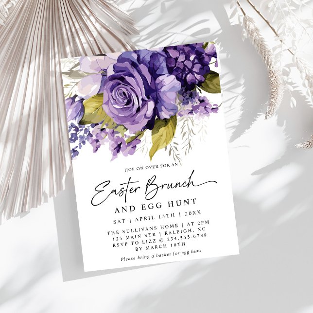Invitation Moderne Printemps Lilac Floral Pâques Brunch (Créateur téléchargé)