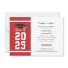 Moderne Red White Grad Photo Graduation 2024