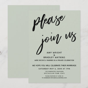Invitation Moderne Rejoignez-Nous Après Mariage Accueil Sage