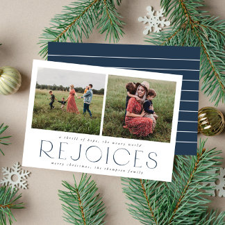 Invitation Moderne, Réjouissez-vous au minimum Photo de Noël