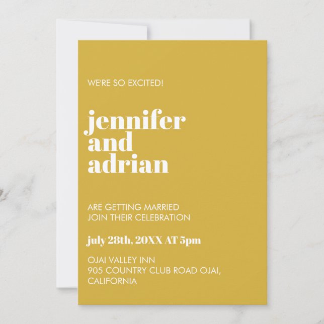 Invitation moderne Retro Blanc Moderne (Devant)