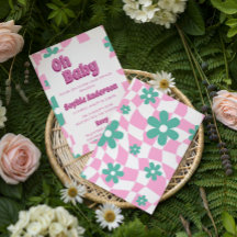 Invitation Moderne Rétro Pastel pour une Baby Show