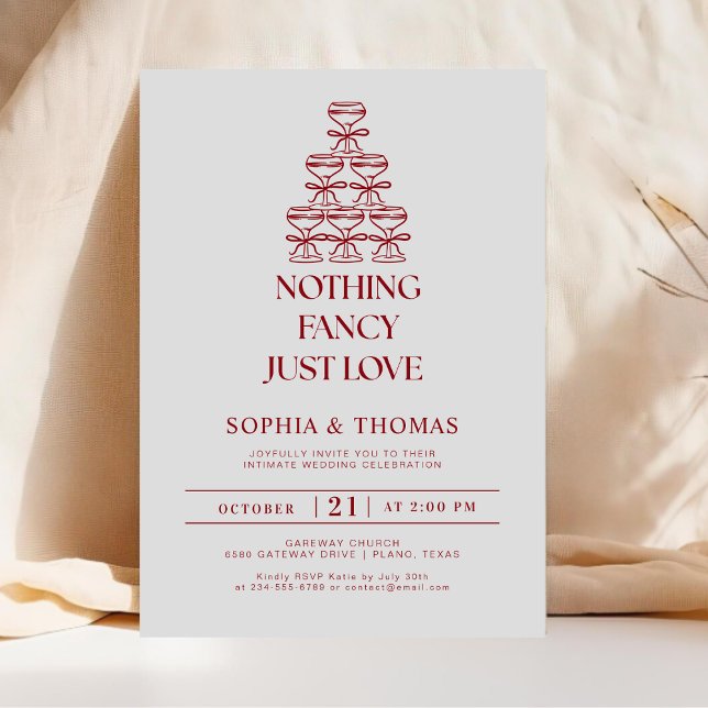 Invitation Moderne Rien De Fancy Just Love Elopement (Créateur téléchargé)