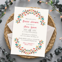 Moderne Romantique Élégant FloralWreath Fête des m