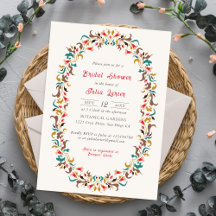 Moderne Romantique Élégant FloralWreath Fête des m