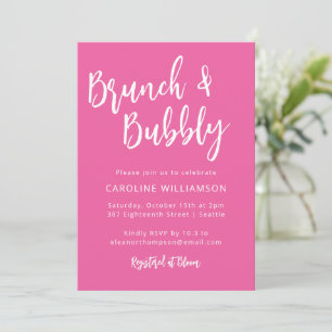 Invitation Moderne Rose Chaud Tendance Écriture Petit-Déjeune