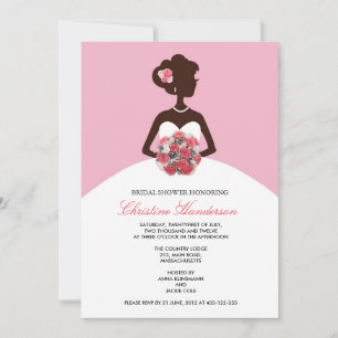 Invitation moderne rose nuptiale douche