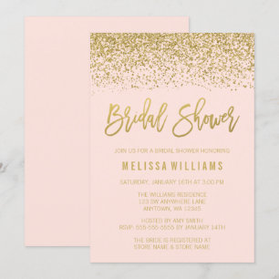 Invitation Moderne rougissent la Fête de la mariée rose de
