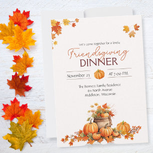 Invitation Moderne Russe Cottagecore Citrouille Thanksgiving