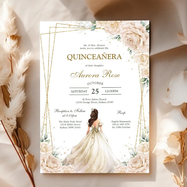 Invitation Moderne Rustique de Quinceanera (Créateur téléchargé)