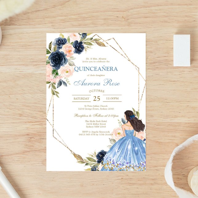 Invitation Moderne Rustique de Quinceañera (Créateur téléchargé)