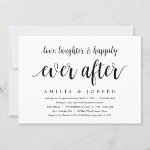 Invitation Moderne Rustique, Police noire, Mariage en Elopeme