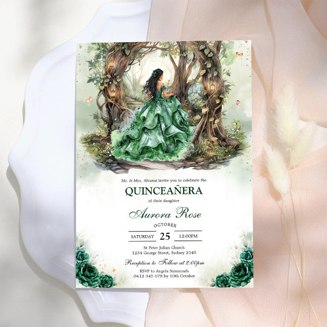 Invitation moderne rustique pour Quinceanera (Créateur téléchargé)