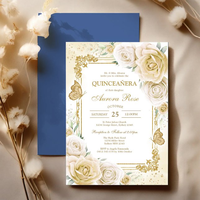Invitation moderne rustique pour Quinceanera (Créateur téléchargé)