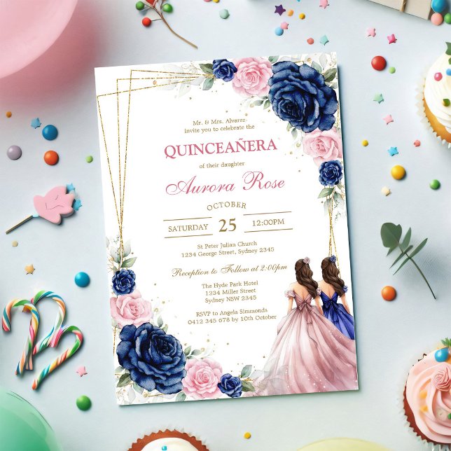 Invitation moderne rustique pour Quinceanera (Créateur téléchargé)
