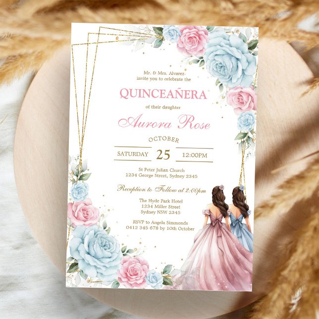 Invitation moderne rustique pour Quinceanera (Créateur téléchargé)