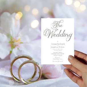 Invitation Moderne Sage Green Calligraphie sur le Mariage bla