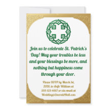 Invitation Moderne Saint-Patrick Or Vert