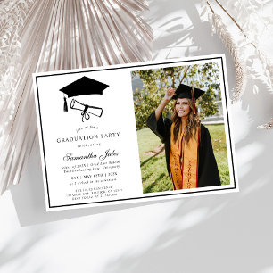 Invitation Moderne Script Photo Ecole