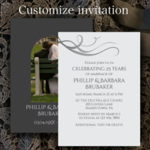 Invitation Moderne Simple 25e Anniversaire de Mariage Arche P