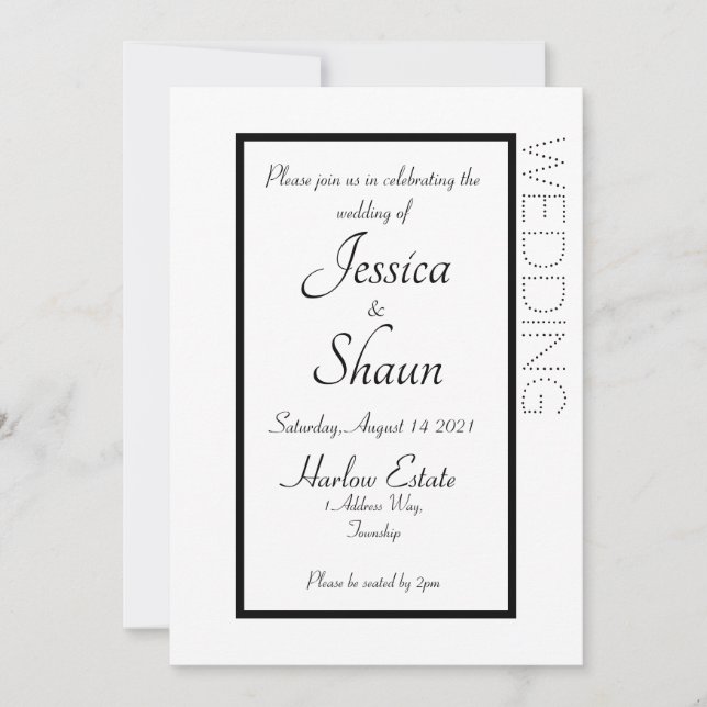 Invitation Moderne Simple Blanche (Devant)