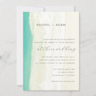 Invitation Moderne Simple Destination Plage Mariage Invitatio