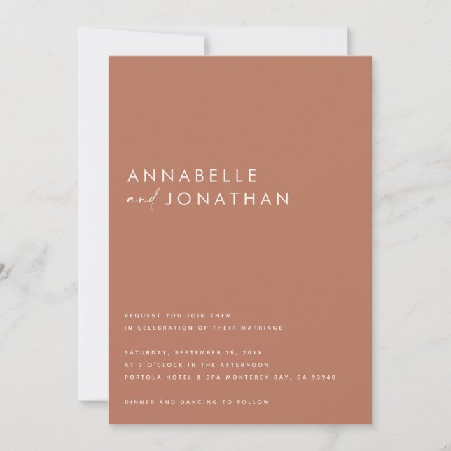 Invitation Moderne simple écriture naturelle mariage contempo (Devant)