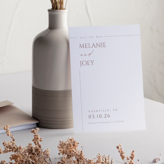 Invitation Moderne simple élégant typographique Enregistrer l (Modern Simple Elegant Typographic Save the Date Invitation)