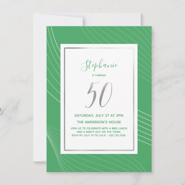 Invitation Moderne, simple et élégant 50e anniversaire Invit (Devant)