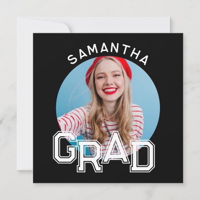 Invitation Moderne Simple High School - Photo Graduation (Devant)