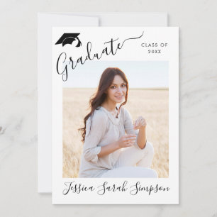 Invitation Moderne Simple Minimaliste 2 PHOTO Graduation Part