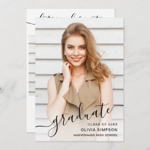 Invitation Moderne Simple Minimaliste 2 PHOTO Graduation Part