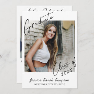 Invitation Moderne Simple Minimaliste 2 PHOTO Graduation Part