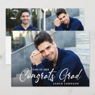 Invitation Moderne Simple Minimaliste 3 PHOTO Graduation Part