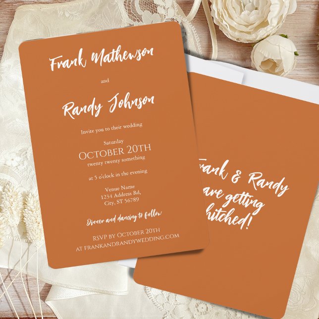 Invitation Moderne Simple Minimaliste Boho Terracota Mariage (Créateur téléchargé)