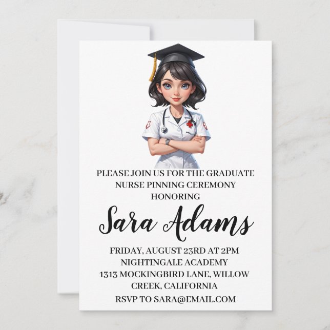 Invitation moderne simple soins infirmiers (Devant)