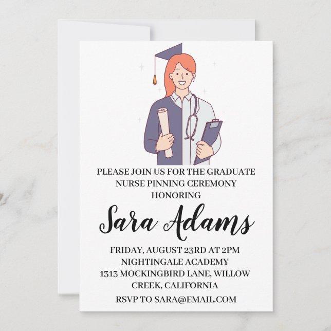 Invitation moderne simple soins infirmiers (Devant)