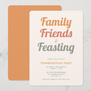 Invitation Moderne Simple Thanksgiving Feast Dinner Invitatio