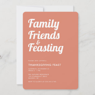Invitation Moderne Simple Thanksgiving Feast Dinner Invitatio