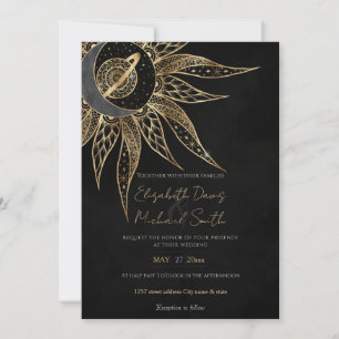 Invitation Moderne Soleil Lune Planète Universe Mandala