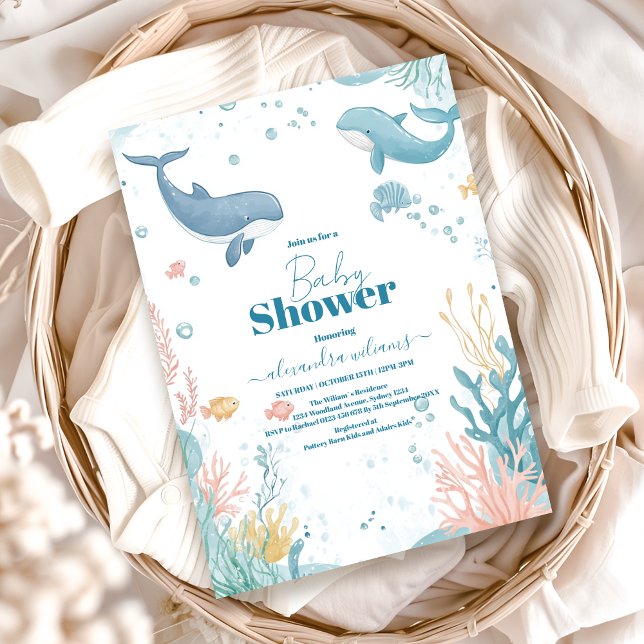 Invitation Moderne sous la mer Baby shower neutre de genre (Créateur téléchargé)
