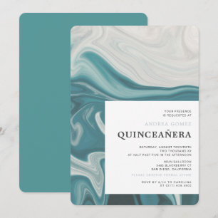 Invitation Moderne Sous Le Thème De La Mer Quinceañera
