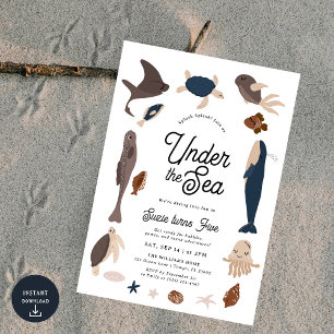 Invitation Moderne Sous l'Océan 5e Anniversaire