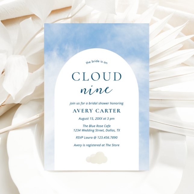 Invitation Moderne Sur Cloud 9 Fête des mariées (Créateur téléchargé)