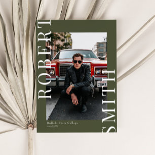 Invitation Moderne Tendance Minimaliste 3 Photo Graduation