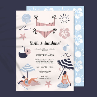 Invitation moderne Tropical Ocean Bridal