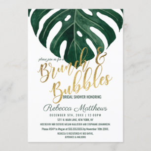 Invitation Moderne Tropical Suisse Fromage Gold Brunch Bubble