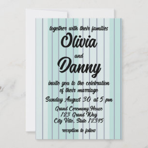 Invitation Moderne Turquoise Bleu Gris Gris Gris Plage Mariag