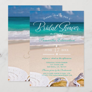 Invitation Moderne Turquoise Ocean Beach Fête des mariées