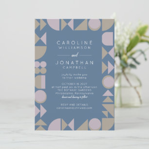 Invitation Moderne unique géométrique Dusty Mariage